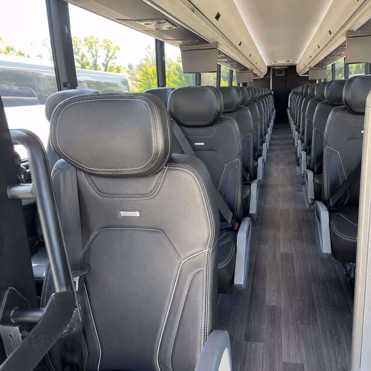 erie charter bus interior