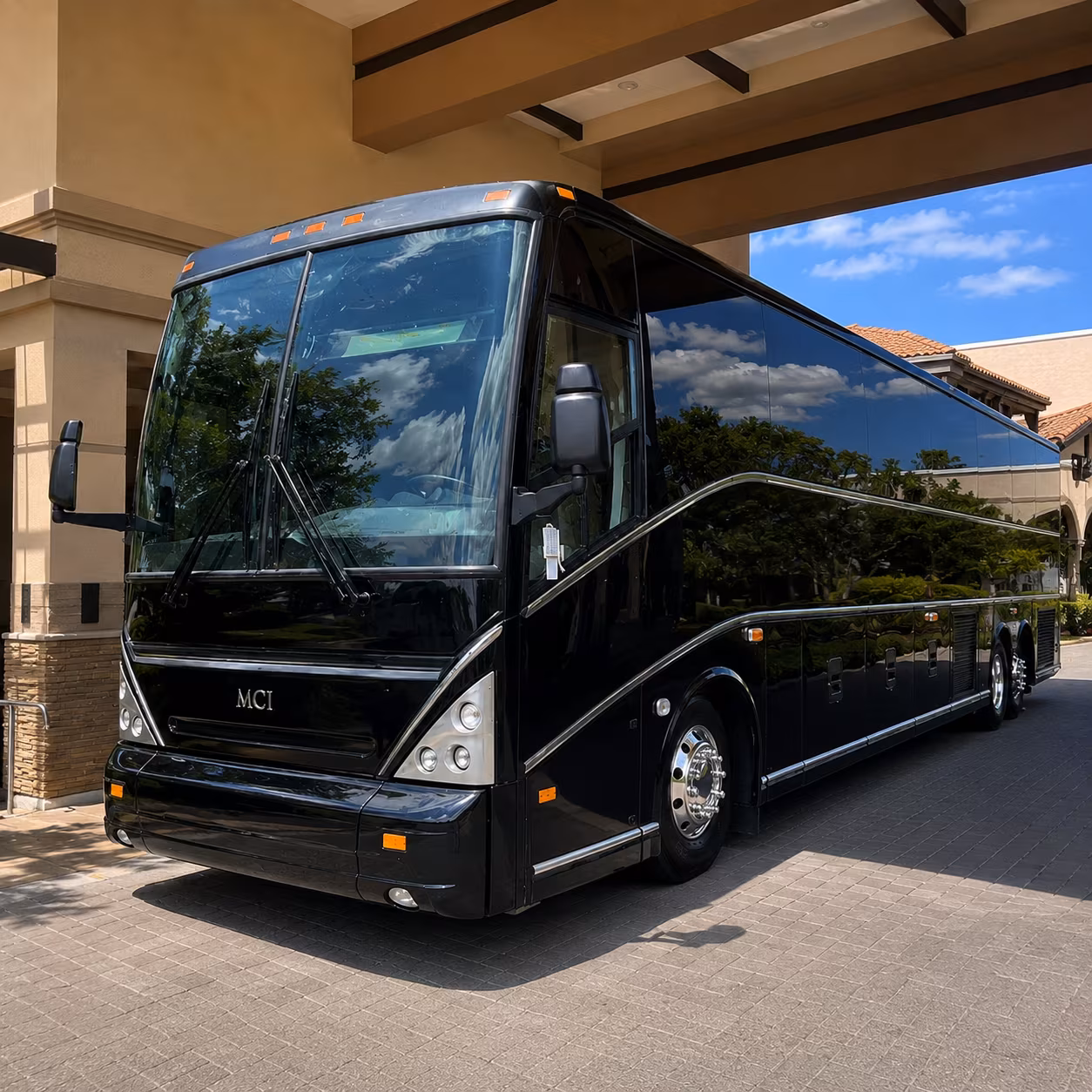 these buses are ready for presque isle downs concerts and casino nights
